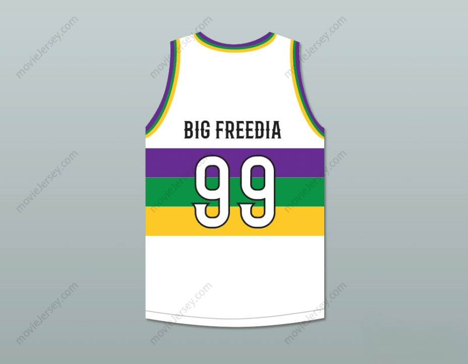 CUSTOM ANY Name Number BIG FREEDIA 99 NOLA BOUNCE WHITE BASKETBALL JERSEY Top Stitched S-6XL