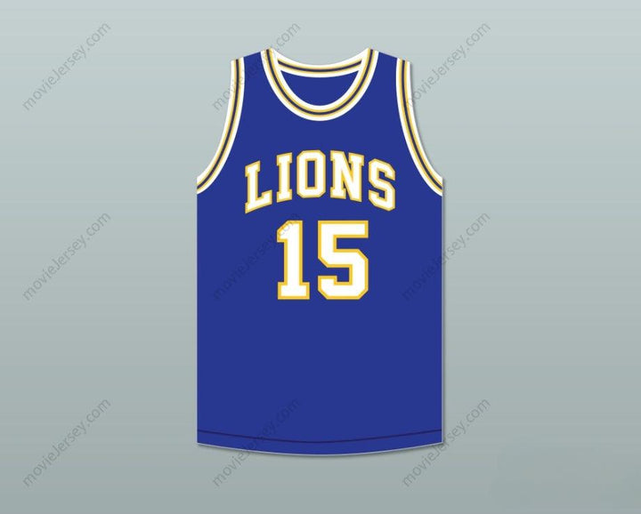 CUSTOM ANY Name Number JEFF HORNACEK 15 LYONS TOWNSHIP HIGH SCHOOL LIONS ROYAL BLUE BASKETBALL JERSEY 1 Top Stitched S-6XL