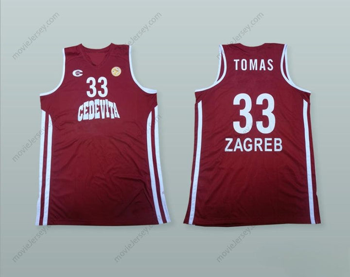 CUSTOM ANY Name Number MARKO TOMAS 33 KK CEDEVITA ZAGREB BASKETBALL JERSEY WITH PATCH Top Stitched S-6XL