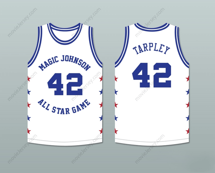 CUSTOM ANY Name Number ROY TARPLEY 42 MAGIC JOHNSON ALL STAR GAME WHITE BASKETBALL JERSEY 1988 MIDSUMMER NIGHT'S MAGIC CHARITY EVENT Top Stitched S-6XL