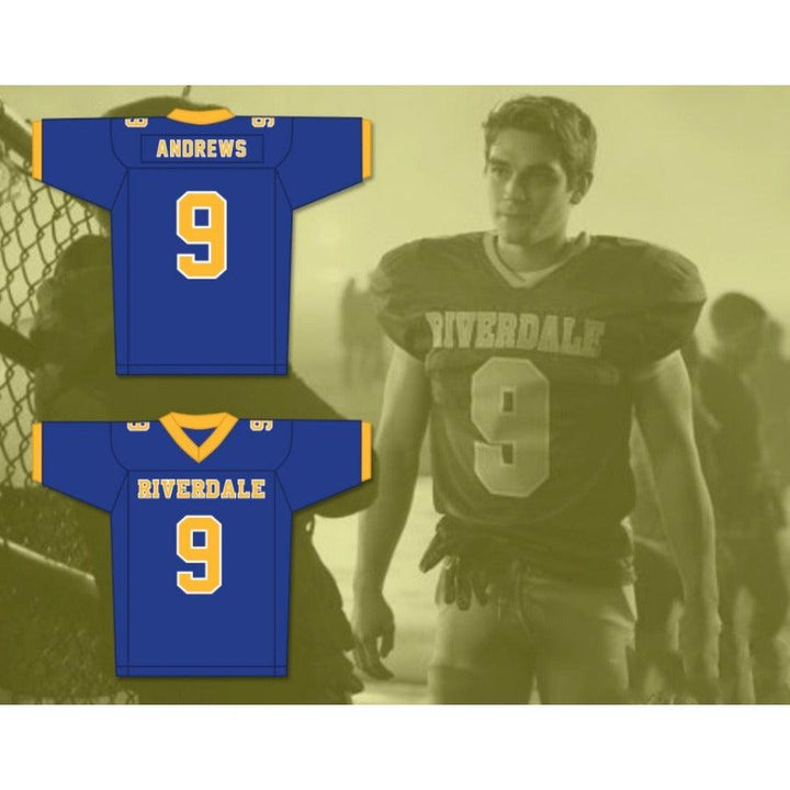 CUSTOM ANY Name Number ARCHIE ANDREWS 9 RIVERDALE HIGH SCHOOL BLUE Football Jersey Top Stitched S-6XL