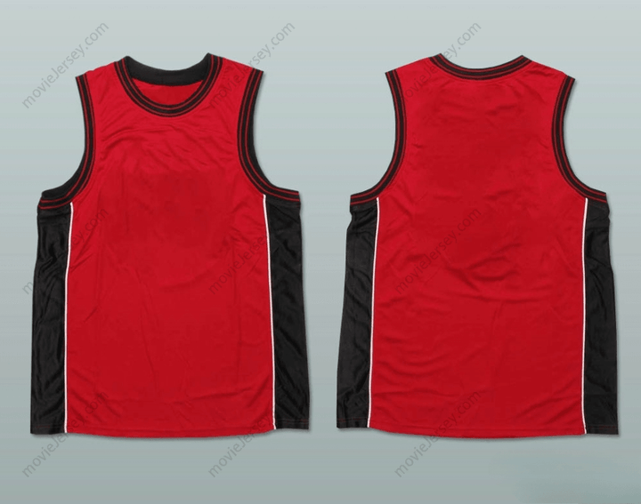CUSTOM ANY Name Number PLAIN BASKETBALL JERSEY RED-BLACK-WHITE Top Stitched S-6XL
