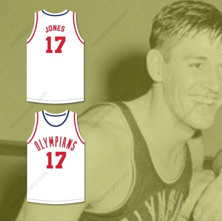 CUSTOM ANY Name Number WALLACE JONES 17  OLYMPIANS WHITE BASKETBALL JERSEY Top Stitched S-6XL