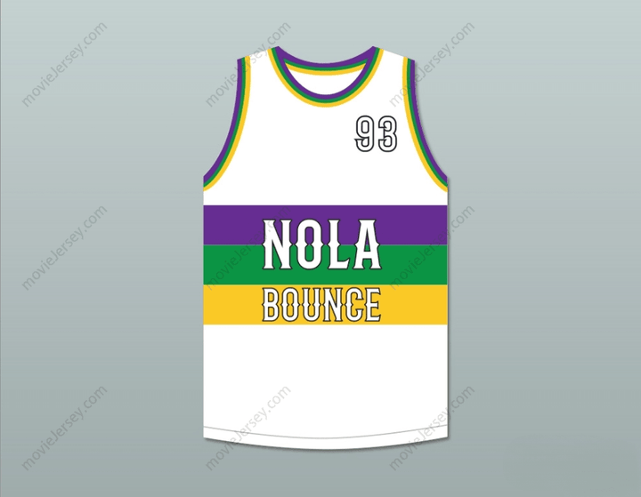 CUSTOM ANY Name Number PARTNERS-N-CRIME 93 NOLA BOUNCE WHITE BASKETBALL JERSEY Top Stitched S-6XL