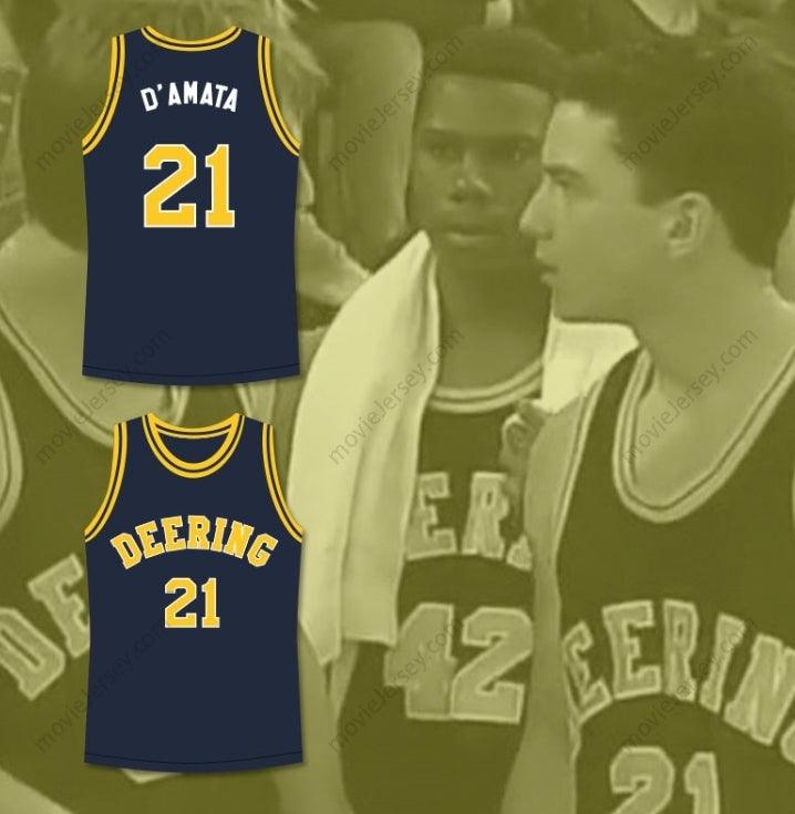 CUSTOM ANY Name Number HANG TIME VINCE D'AMATA 21 DEERING TORNADOS HIGH SCHOOL BASKETBALL JERSEY Top Stitched S-6XL