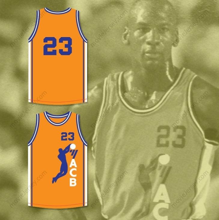 CUSTOM ANY Name Number MICHAEL  23 ACB 1990 BARCELONA EXHIBITION GAME ORANGE BASKETBALL JERSEY 1 Top Stitched S-6XL
