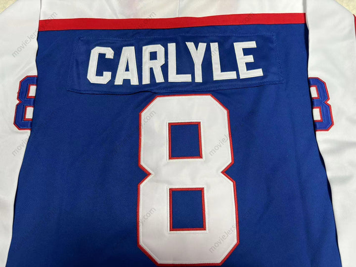 Custom Any Name Number RANDY CARLYLE 8 WINNIPEG JETS HOCKEY JERSEY Stitched Top Stitched S-6XL