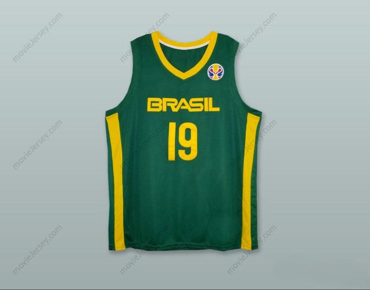 CUSTOM ANY Name Number LEANDRO BARBOSA 19 BRASIL NATIONAL TEAM GREEN BASKETBALL JERSEY Top Stitched S-6XL