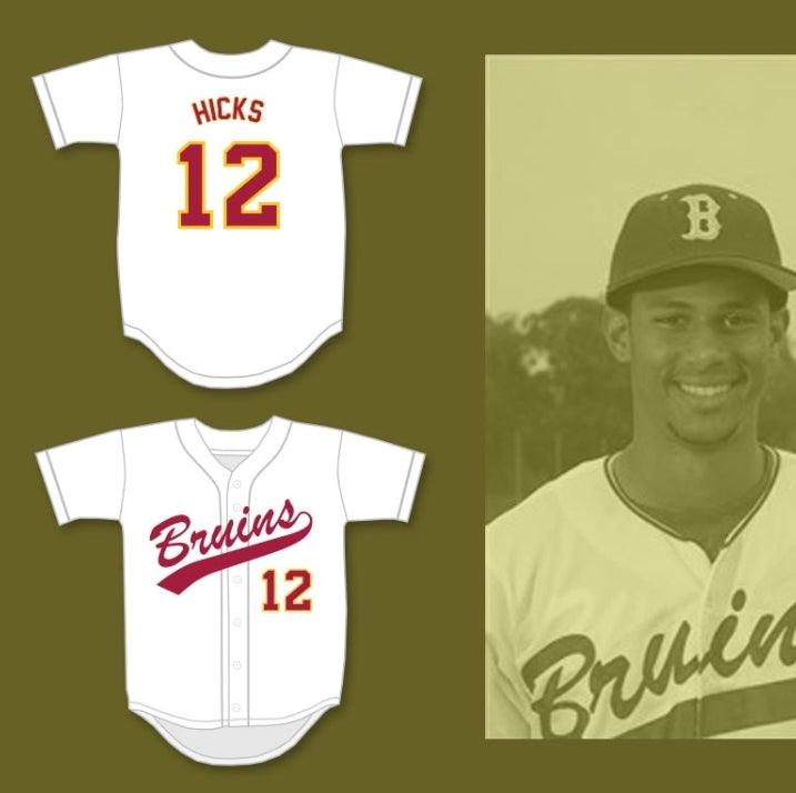 Custom Any Name Number AARON HICKS 12 WOODROW WILSON CLASSICAL HIGH SCHOOL BRUINS WHITE BASEBALL JERSEY 2 Top Stitched S-6XL