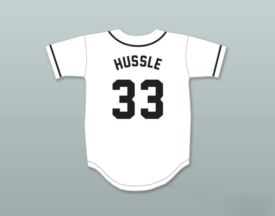 Custom Any Name Number NIPSEY HUSSLE 33 CRENSHAW WHITE AND BLACK BASEBALL JERSEY Top Stitched S-6XL