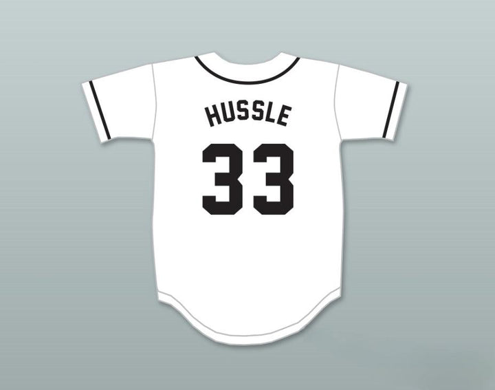 Custom Any Name Number NIPSEY HUSSLE 33 CRENSHAW WHITE AND BLACK BASEBALL JERSEY Top Stitched S-6XL