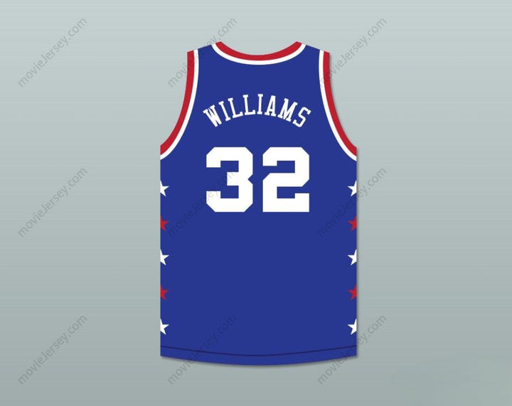 CUSTOM ANY Name Number HERB WILLIAMS 32 MAGIC JOHNSON ALL STAR GAME BLUE BASKETBALL JERSEY 1986 MIDSUMMER NIGHT'S MAGIC CHARITY EVENT Top Stitched S-6XL