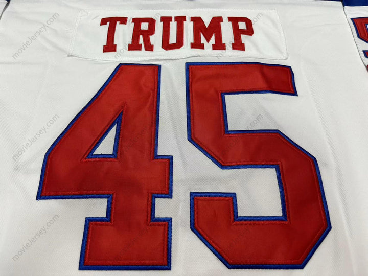 Custom Any Name Number DONALD TRUMP 45 USA EAGLE WHITE HOCKEY JERSEY Top Stitched S-6XL