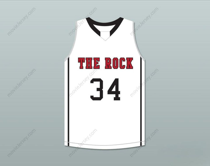 CUSTOM ANY Name Number JOEL EMBIID 34 THE ROCK HIGH SCHOOL WHITE BASKETBALL JERSEY Top Stitched S-6XL