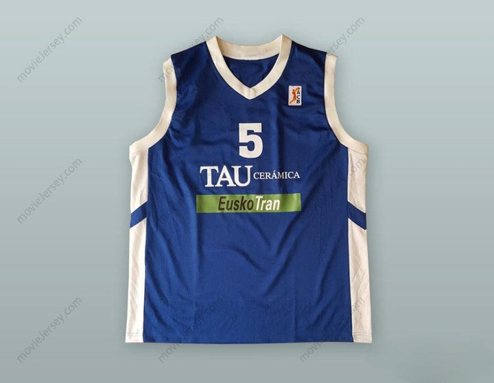 CUSTOM ANY Name Number ANDRES NOCIONI 5 TAU CERAMICA BLUE BASKETBALL JERSEY Top Stitched S-6XL
