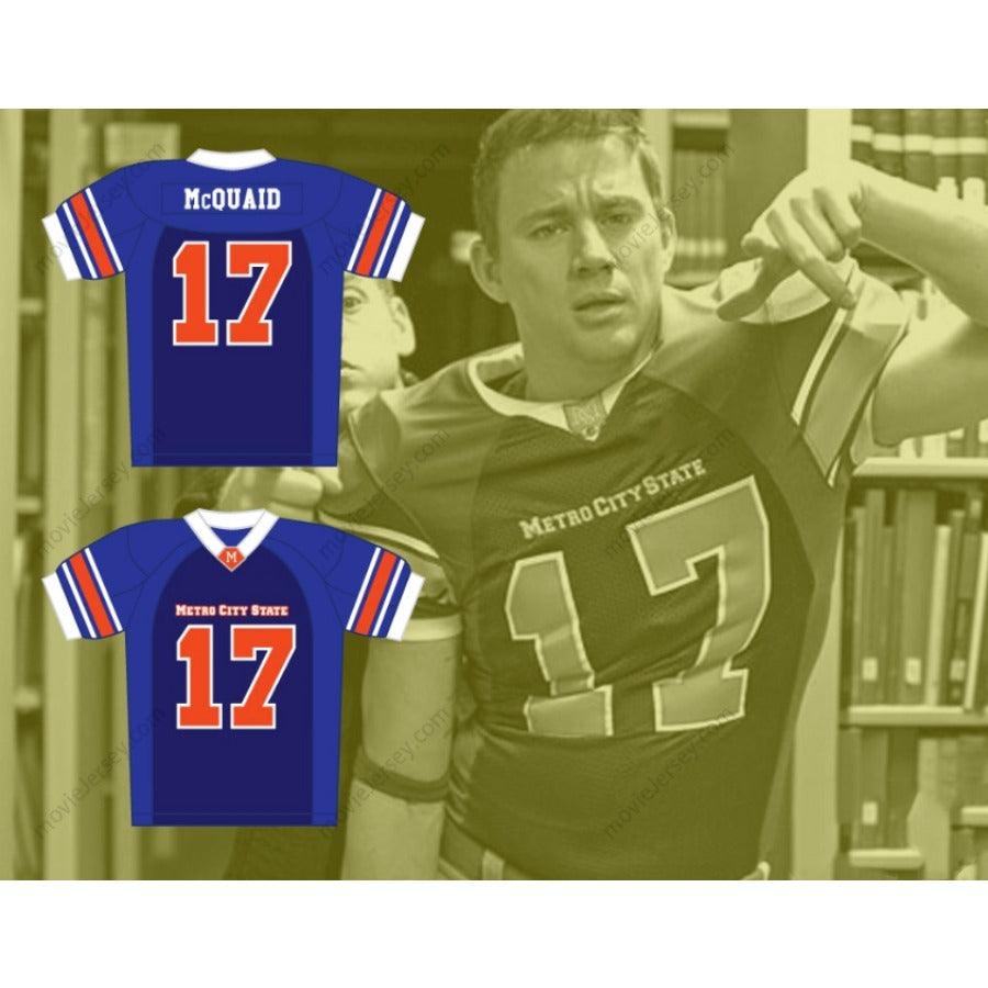 CUSTOM ANY Name Number CHANNING TATUM BRAD MCQUAID 17 METRO CITY STATE STATESMEN FOOTBALL JERSEY Top Stitched S-6XL
