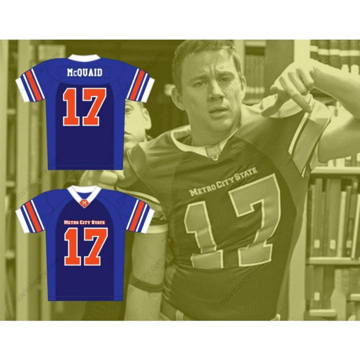 CUSTOM ANY Name Number CHANNING TATUM BRAD MCQUAID 17 METRO CITY STATE STATESMEN FOOTBALL JERSEY Top Stitched S-6XL