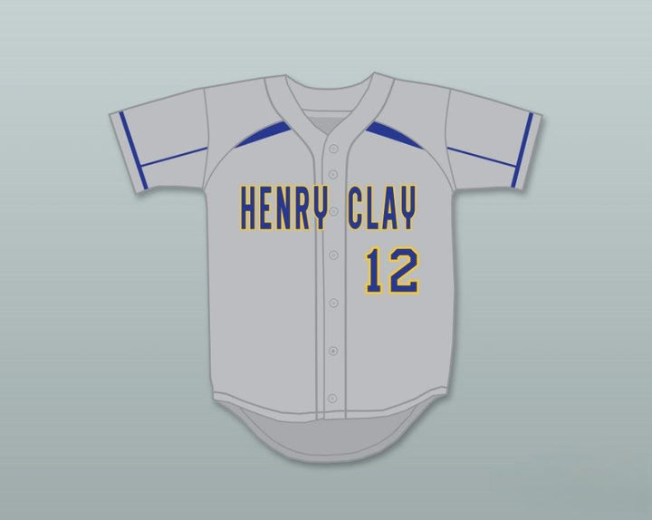 Custom Any Name Number WALKER BUEHLER 12 HENRY CLAY HIGH SCHOOL BLUE DEVILS GRAY BASEBALL JERSEY 2 Top Stitched S-6XL