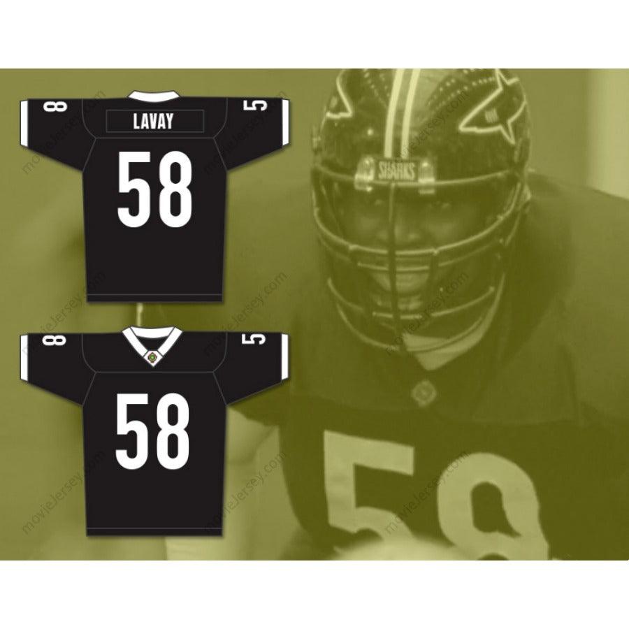 CUSTOM ANY Name Number LUTHER SHARK LAVAY 58 MIAMI SHARKS WHITE TRIM Football Jersey Top Stitched S-6XL