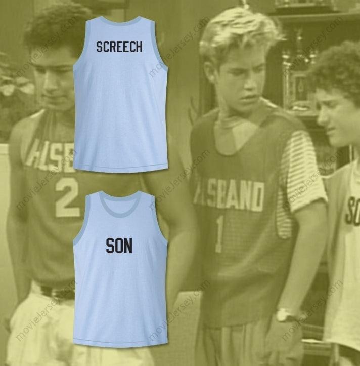 CUSTOM ANY Name Number SAVED BY THE BELL SCREECH SON BASKETBALL JERSEY FAMILY ROLEPLAY Top Stitched S-6XL