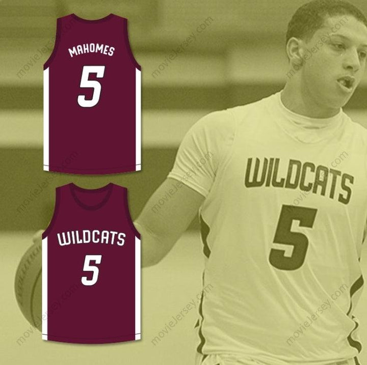 CUSTOM ANY Name Number PATRICK MAHOMES 5 WHITEHOUSE HIGH SCHOOL WILDCATS MAROON BASKETBALL JERSEY 2 Top Stitched S-6XL