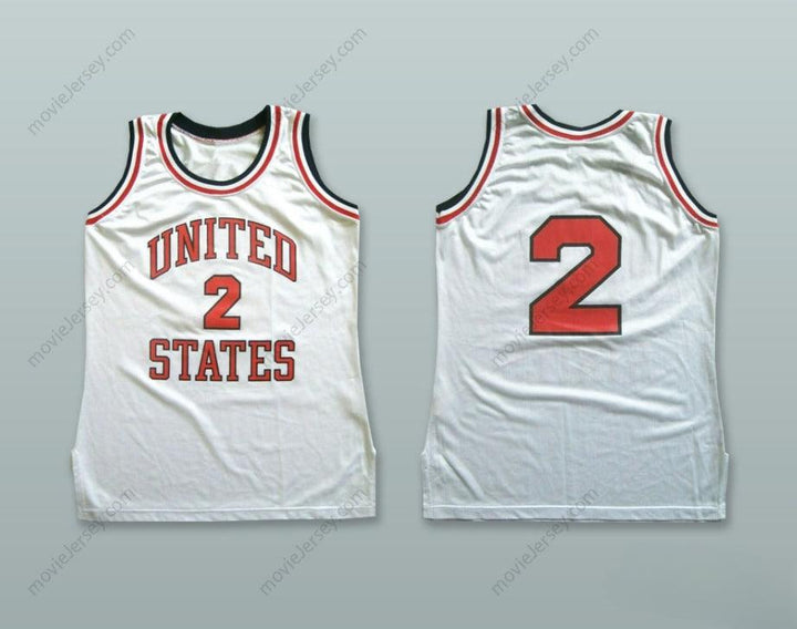 CUSTOM ANY Name Number UNITED STATES 2 WHITE BASKETBALL JERSEY Top Stitched S-6XL