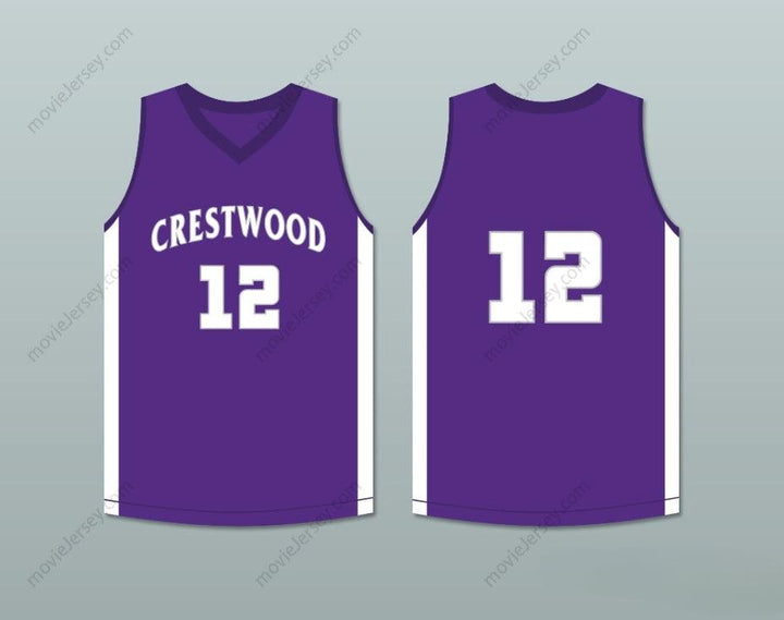 CUSTOM ANY Name Number PLAYER 12 CRESTWOOD HIGH SCHOOL KNIGHTS PURPLE BASKETBALL JERSEY Top Stitched S-6XL