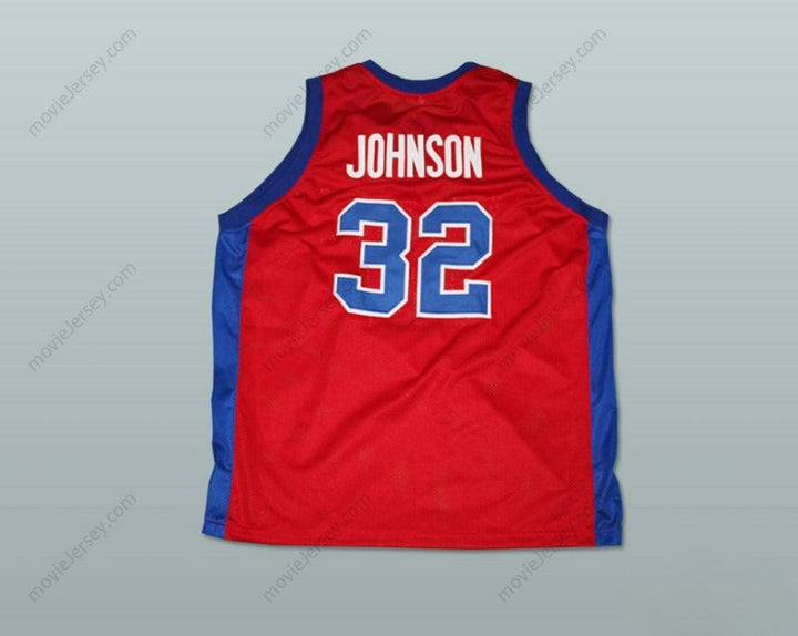 CUSTOM ANY Name Number MAGIC JOHNSON 32 LANSING EVERETT HIGH SCHOOL VIKINGS BASKETBALL JERSEY RED Top Stitched S-6XL