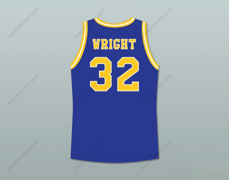 CUSTOM ANY Name Number MONICA WRIGHT 32 CRENSHAW HIGH SCHOOL BLUE BASKETBALL JERSEY WITH LOVE AND BASKETBALL PATCH Top Stitched S-6XL