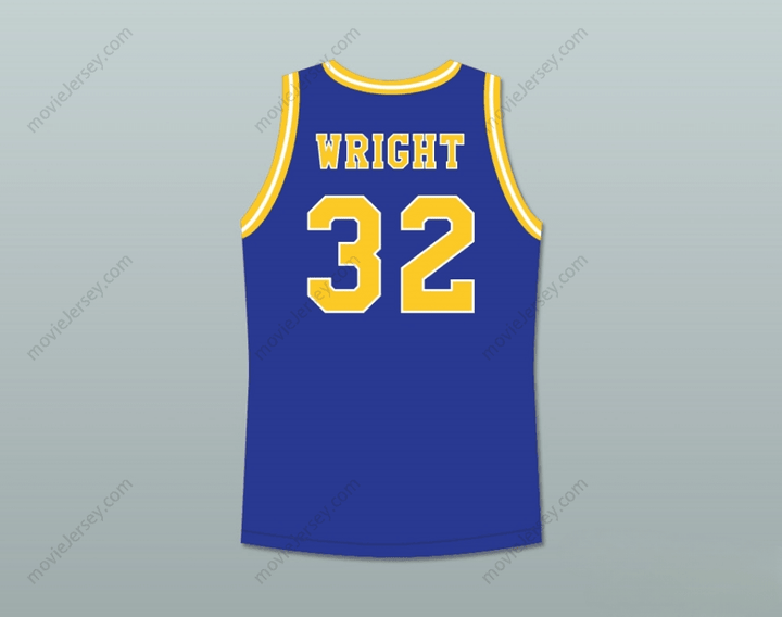 CUSTOM ANY Name Number MONICA WRIGHT 32 CRENSHAW HIGH SCHOOL BLUE BASKETBALL JERSEY WITH LOVE AND BASKETBALL PATCH Top Stitched S-6XL