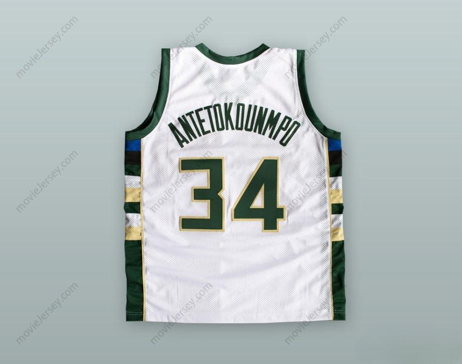 CUSTOM ANY Name Number GIANNIS ANTETOKOUNMPO 34 GREEK FREAK WHITE BASKETBALL JERSEY Top Stitched S-6XL