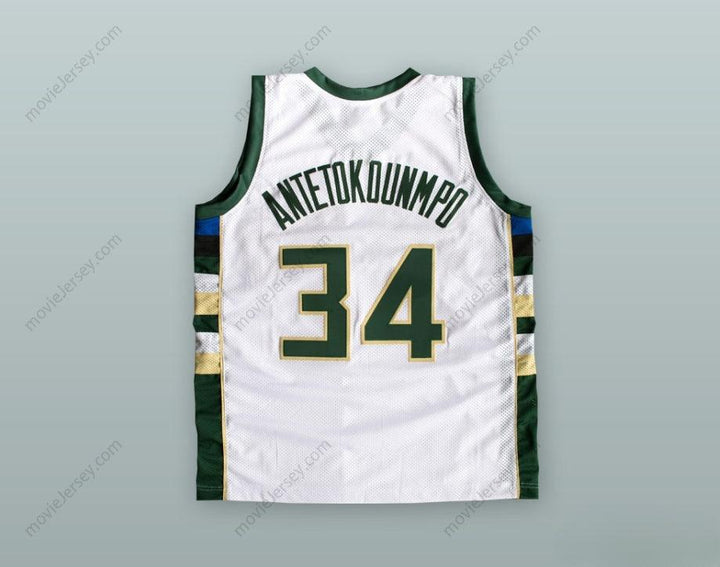 CUSTOM ANY Name Number GIANNIS ANTETOKOUNMPO 34 GREEK FREAK WHITE BASKETBALL JERSEY Top Stitched S-6XL