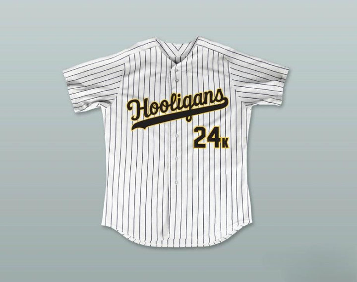 Custom Any Name Number MARS 24K HOOLIGANS WHITE PINSTRIPED BASEBALL JERSEY Top Stitched S-6XL