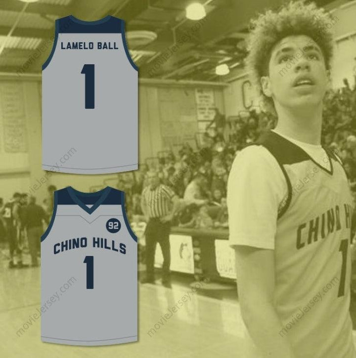 CUSTOM ANY Name Number LAMELO BALL 1   HUSKIES GRAY BASKETBALL JERSEY 92 POINTS Top Stitched S-6XL