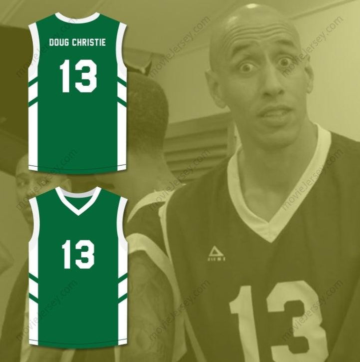 CUSTOM ANY Name Number DOUG CHRISTIE 13 GREEN BASKETBALL JERSEY DENNIS RODMAN'S BIG BANG IN PYONGYANG Top Stitched S-6XL