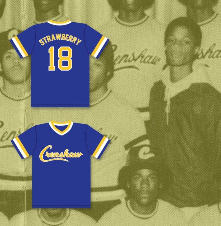 Custom Any Name Number DARRYL STRAWBERRY 18 CRENSHAW HIGH SCHOOL COUGARS BLUE BASEBALL JERSEY Top Stitched S-6XL