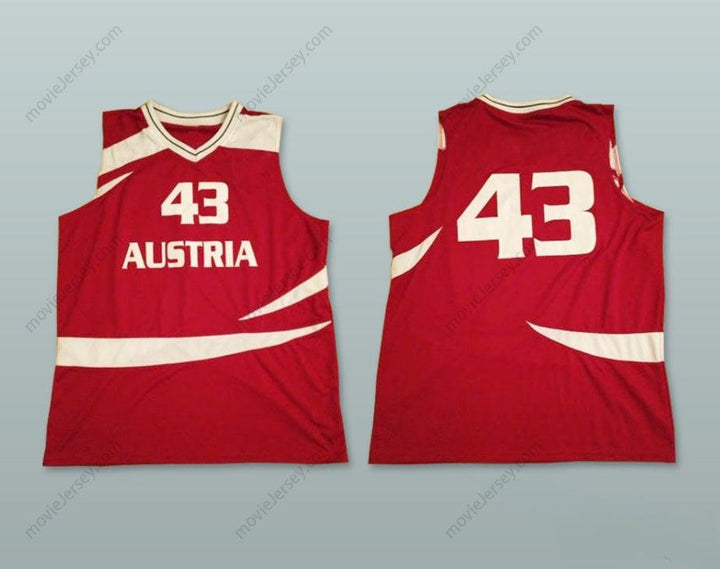 CUSTOM ANY Name Number AUSTRIA 43 NATIONAL TEAM BASKETBALL JERSEY Top Stitched S-6XL