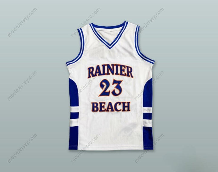 CUSTOM ANY Name Number JAMAL CRAWFORD 23 RAINIER BEACH HIGH SCHOOL VIKINGS WHITE BASKETBALL JERSEY Top Stitched S-6XL