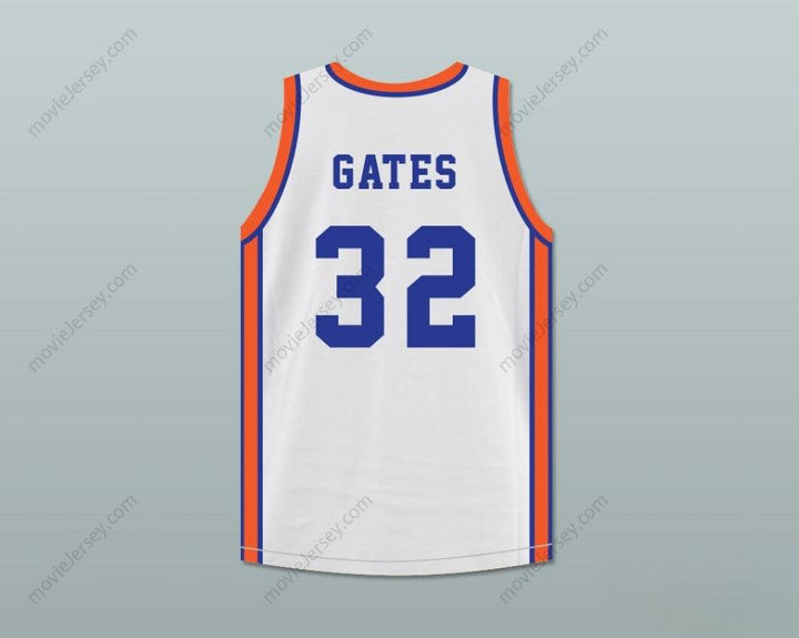 CUSTOM ANY Name Number CURTIS GATES 32 COLBY HIGH SCHOOL WHITE BASKETBALL JERSEY HOOP DREAMS Top Stitched S-6XL