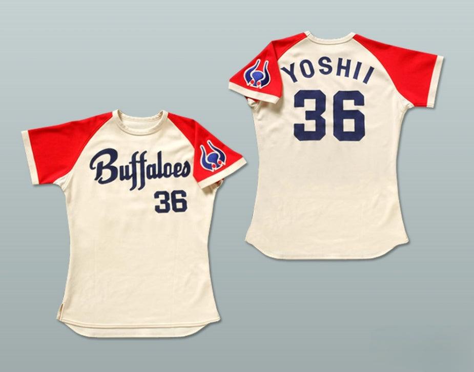 Custom Any Name Number BUFFALOES YOSHII 36 JAPAN BASEBALL JERSEY ANY NAME OR NUMBER NEW Top Stitched S-6XL