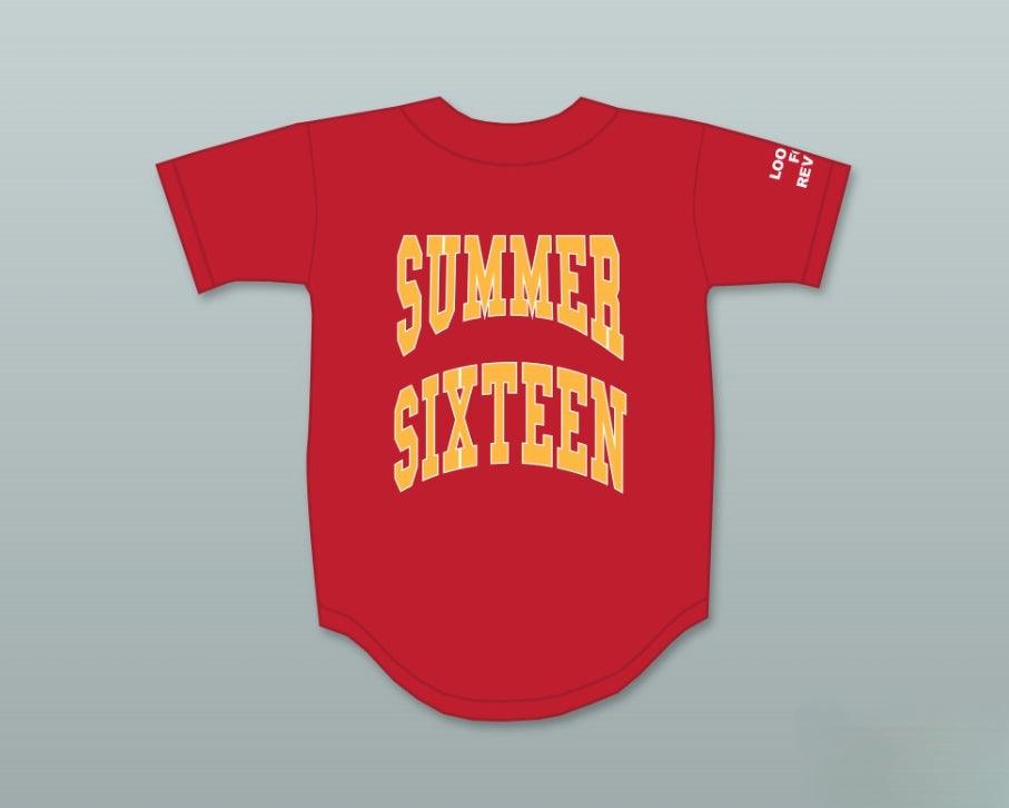 Custom Any Name Number DRAKE SUMMER SIXTEEN REVENGE LOOKING FOR REVENGE RED BASEBALL JERSEY Top Stitched S-6XL
