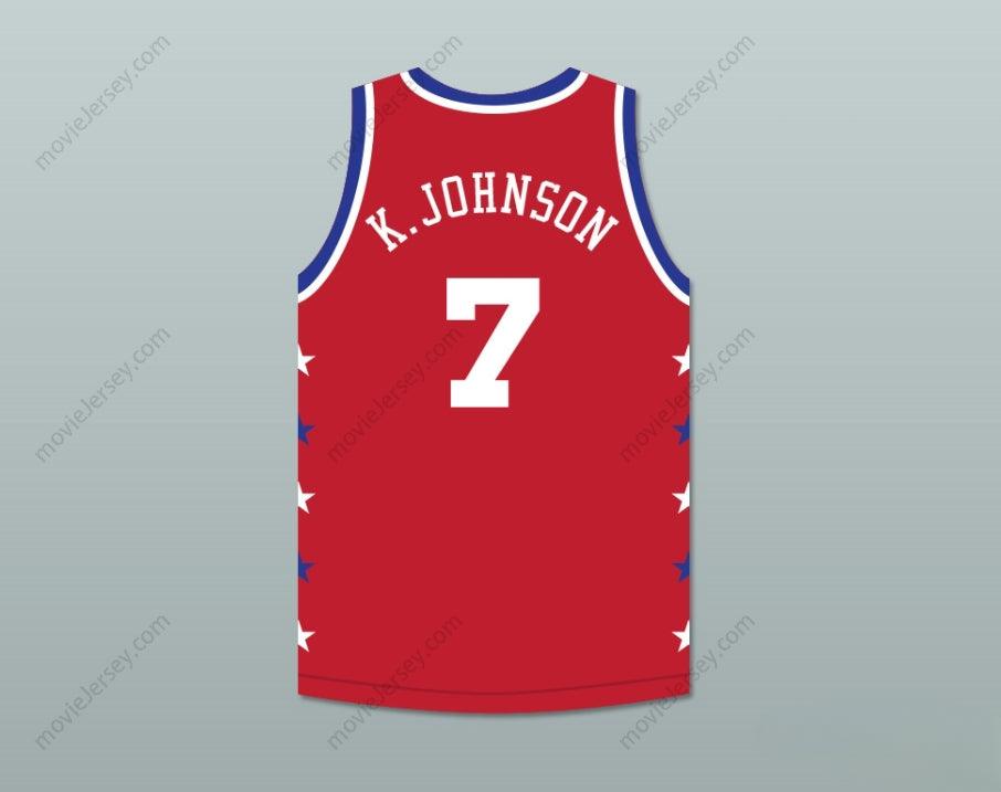 CUSTOM ANY Name Number KEVIN JOHNSON 7 MAGIC JOHNSON ALL STAR GAME RED BASKETBALL JERSEY 1990 MIDSUMMER NIGHT'S MAGIC CHARITY EVENT Top Stitched S-6XL