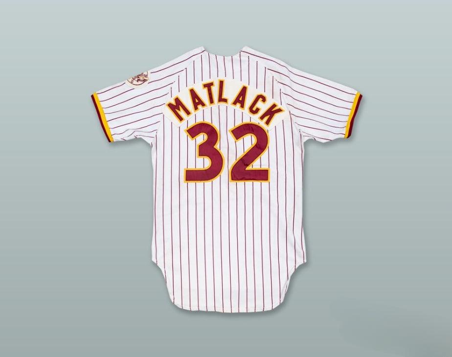 Custom Any Name Number JON MATLACK 32 ST  PELICANS WHITE PINSTRIPED BASEBALL JERSEY Top Stitched S-6XL
