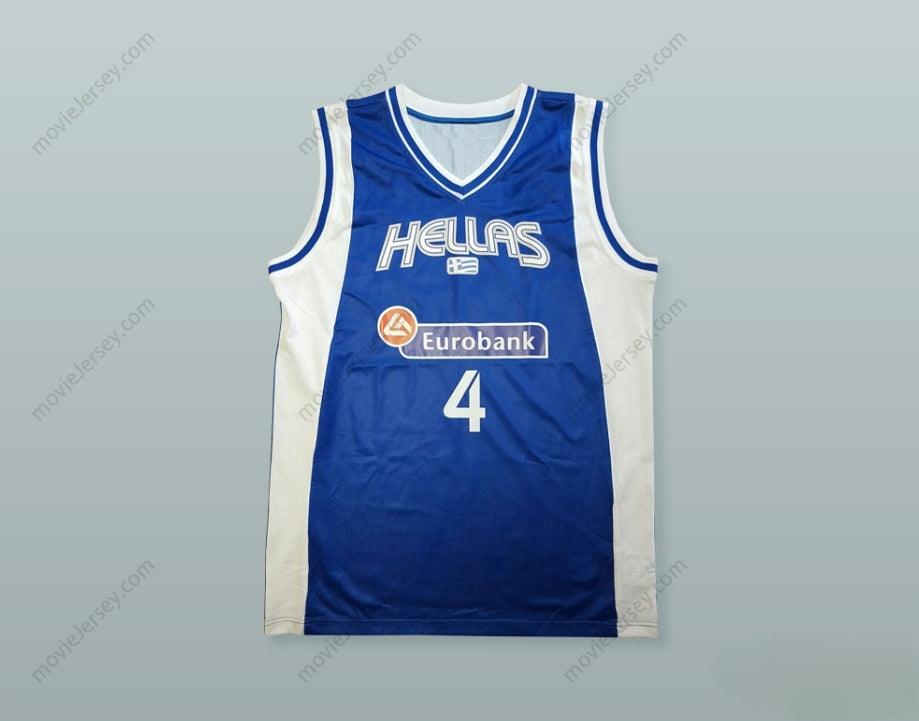 CUSTOM ANY Name Number THEODOROS PAPALOUKAS 4 GREECE BLUE BASKETBALL JERSEY Top Stitched S-6XL