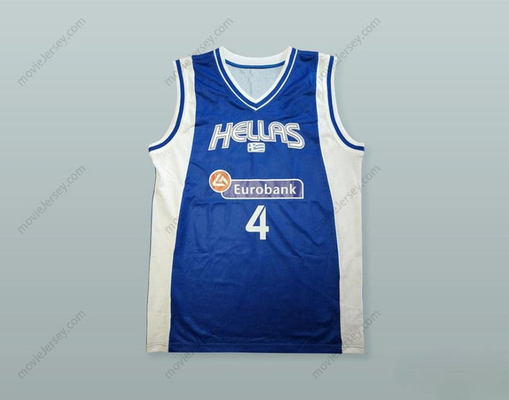 CUSTOM ANY Name Number THEODOROS PAPALOUKAS 4 GREECE BLUE BASKETBALL JERSEY Top Stitched S-6XL