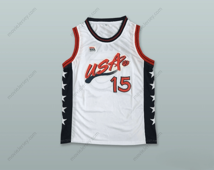CUSTOM ANY Name Number 1996 HAKEEM OLAJUWON 15 USA TEAM HOME BASKETBALL JERSEY Top Stitched S-6XL