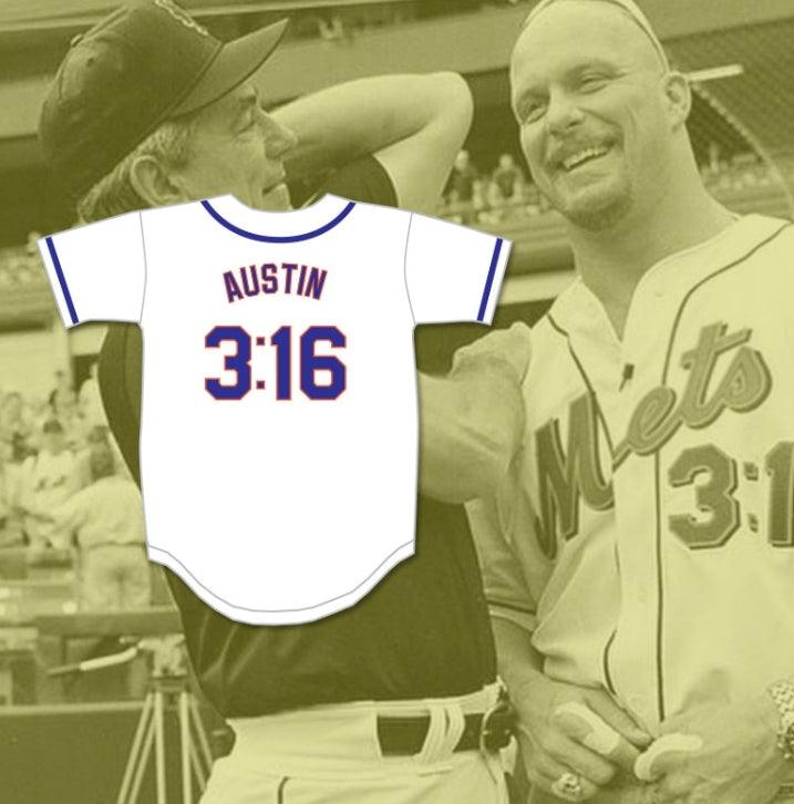Custom Any Name Number AUSTIN 3:16 WHITE BASEBALL JERSEY Top Stitched S-6XL