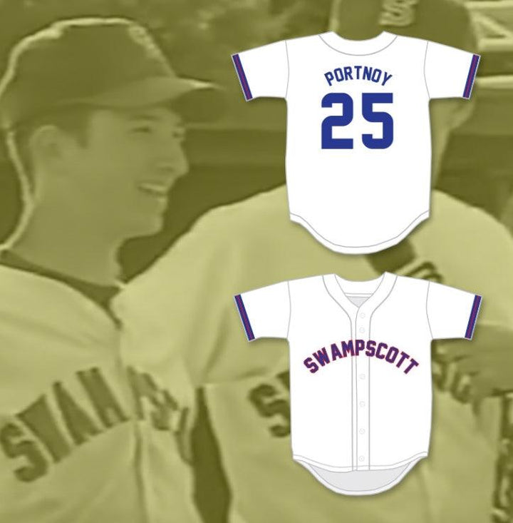 Custom Any Name Number DAVID PORTNOY 25  HIGH SCHOOL WHITE BASEBALL JERSEY Top Stitched S-6XL
