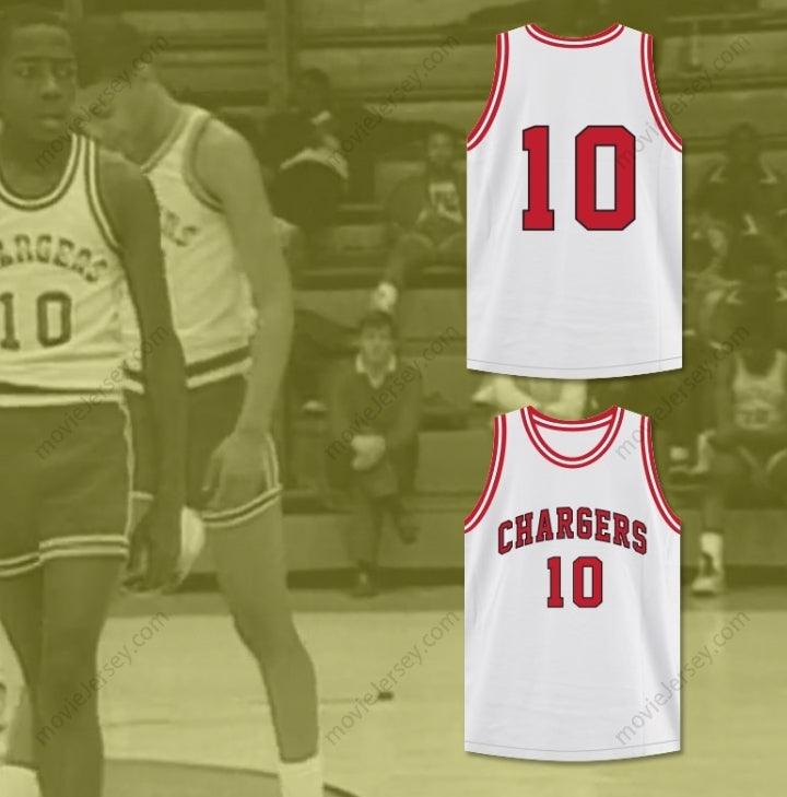 CUSTOM ANY Name Number ARTHUR AGEE 10 CHARGERS HIGH SCHOOL WHITE BASKETBALL JERSEY HOOP DREAMS Top Stitched S-6XL
