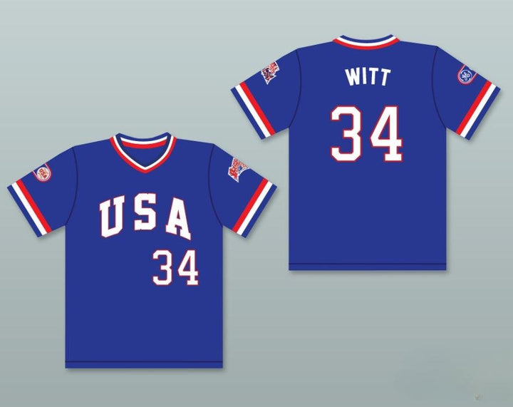 Custom Any Name Number BOBBY WITT 34 1984 USA TEAM BLUE BASEBALL JERSEY Top Stitched S-6XL